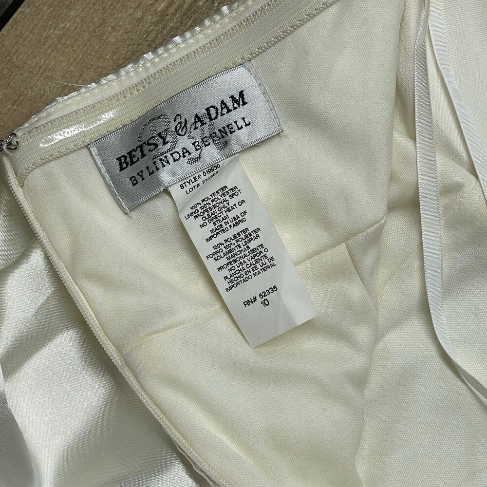 Betsy & Adam Size 10 Linda Bernell White Mini Satin Bubble Wedding Dress VTG Y2K - Picture 8 of 9